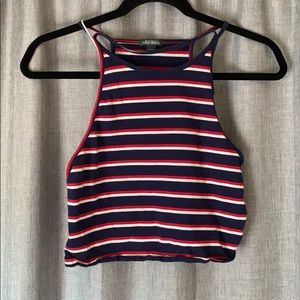Striped cropped tank top